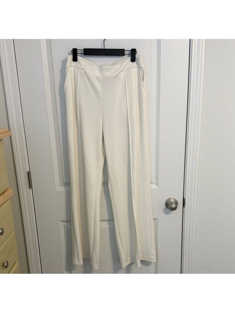 Scoop Scuba Knit Wide Leg Sweatpants Winter White Size L - Picture 7 of 9